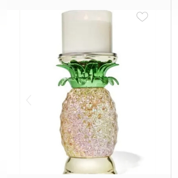 PINEAPPLE GLITTER WATER GLOBE PEDESTAL 3-Wick Candle Holder by Bath & Body Works - Picture 3 of 3